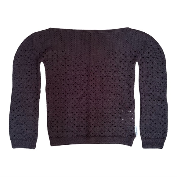 NEW Gianfranco Ferre Vintage 90s Black Openwork Top S